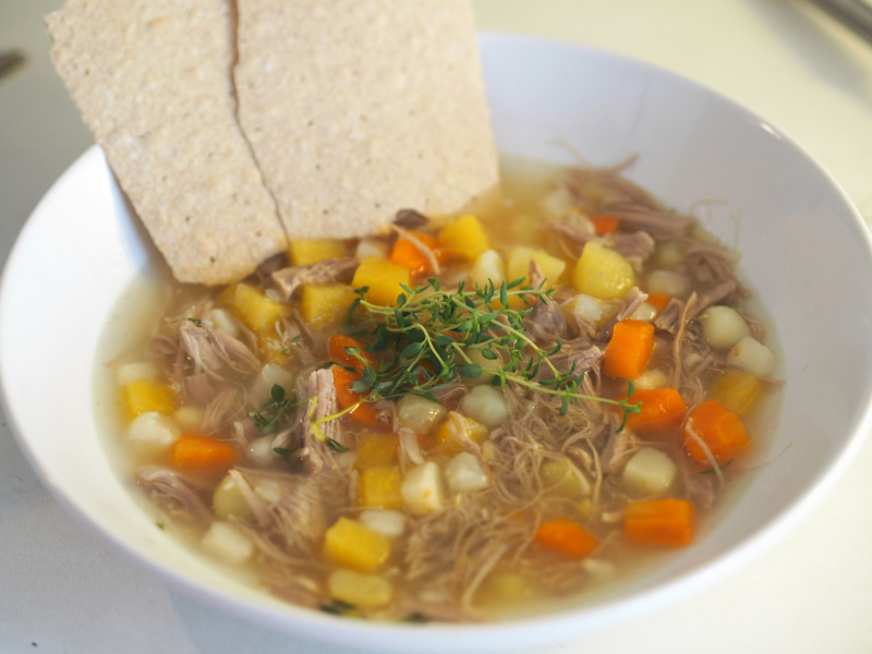 saltkjøttsuppe/lapskaus er klar til servering.