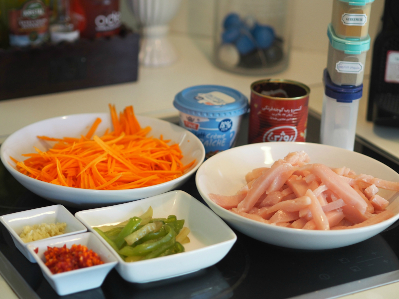 Bilde av ingrediensene til en kylligngryte -kremet og sterk